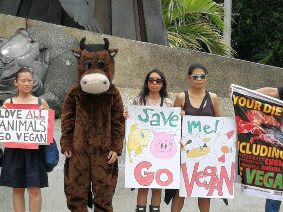 Animal rights activists protest in Manila, Philippines