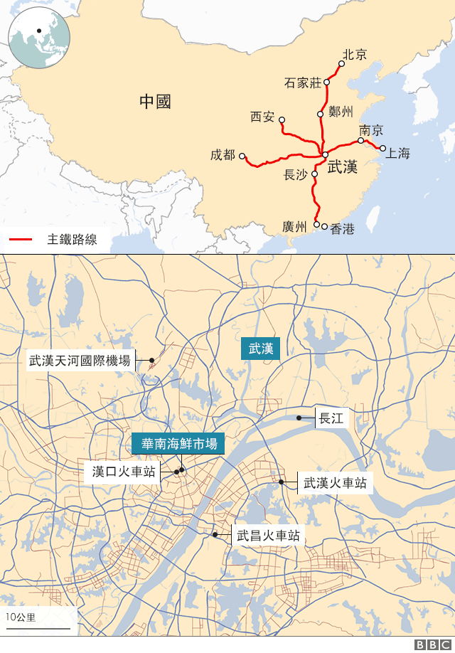 武漢火車站及主鐵路圖