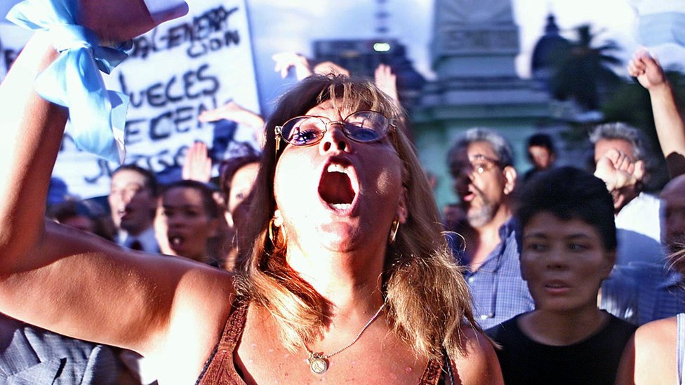 Protesta en Argentina en 2002