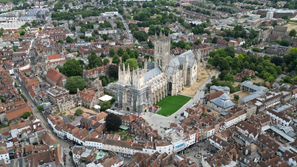 Canterbury Cathedral seen from above