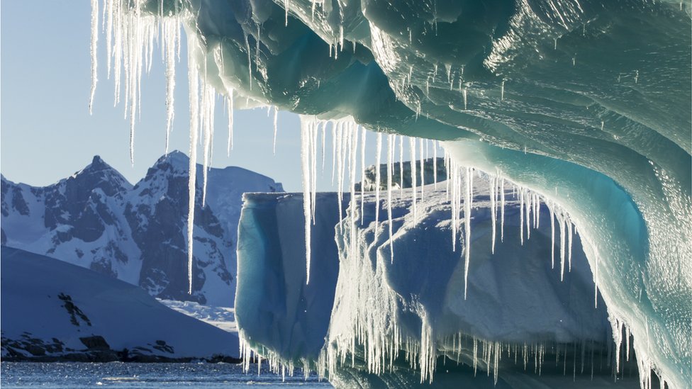 Vista de los glaciares de la Antártida.