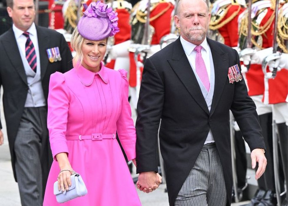 Zara Tindall and Mike Tindall attend the National Service of Thanksgiving at St Paul’s Cathedral