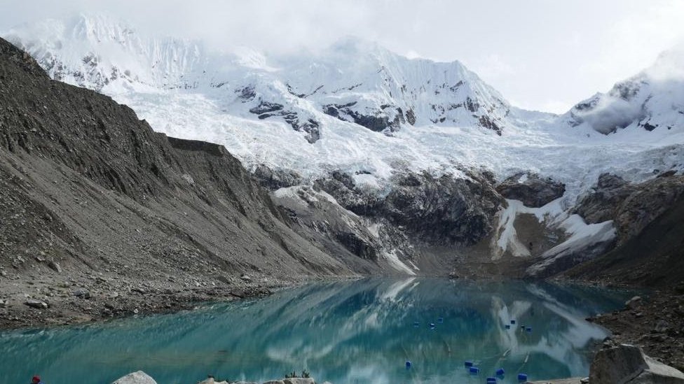 photograph of a glacial lake