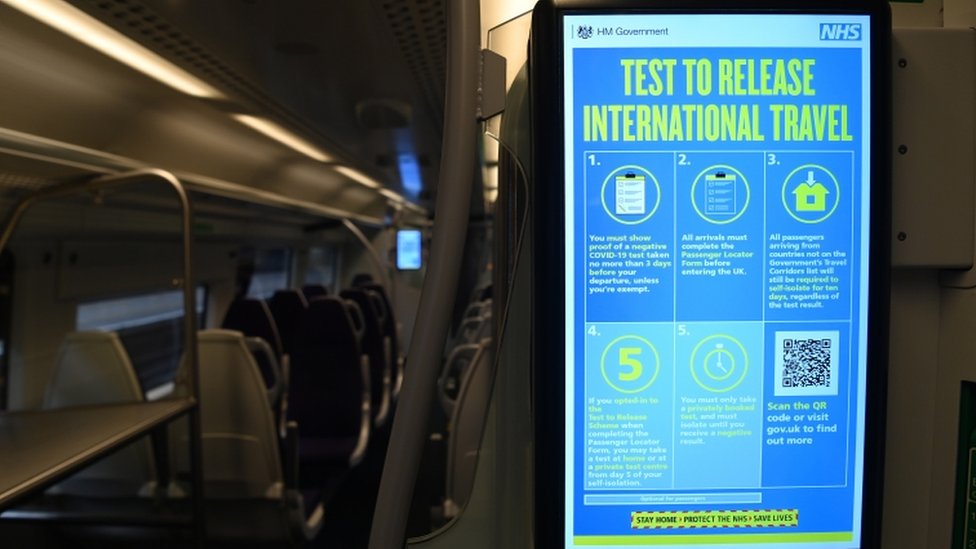 All travellers arriving in the UK will need to show proof of a negative Covid-19 test