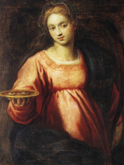 Santa Luzia, em retrato de Jacopo Palma, século 16