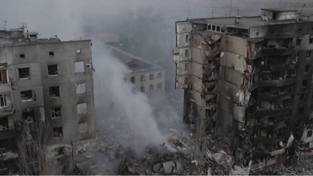 Ukraine conflict: Drone shows extent of damage in Borodyanka