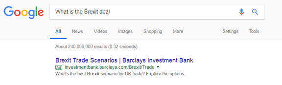 Торговые сценарии Brexit - Инвестиционный банк Barclays