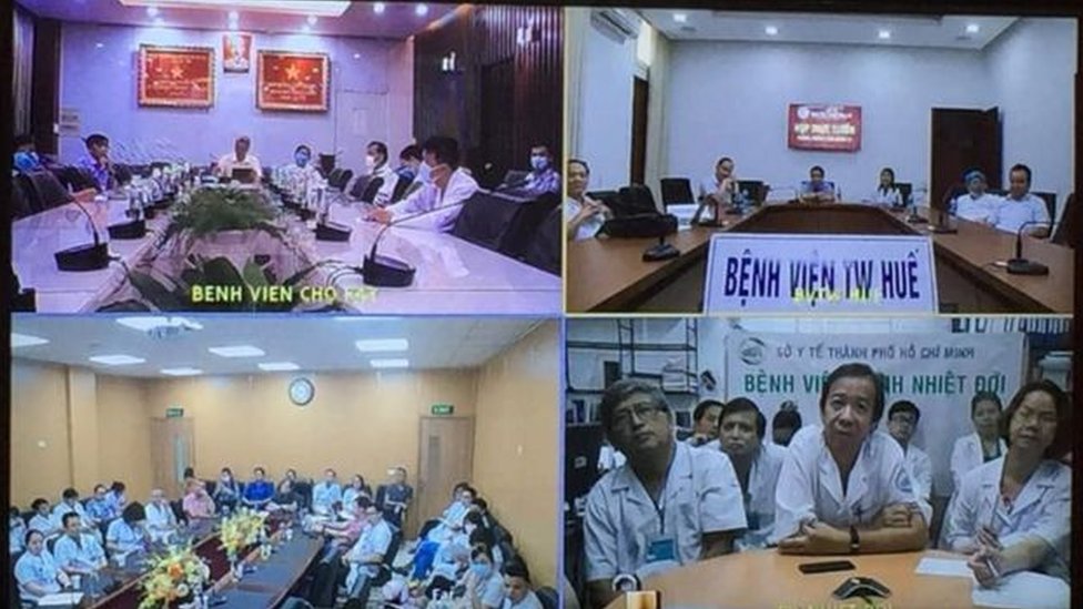 Médicos de hospitales de todo Vietnam hablando sobre la condición del "paciente 91".