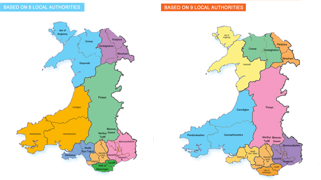 Plans to cut Welsh councils cause split in north - BBC News