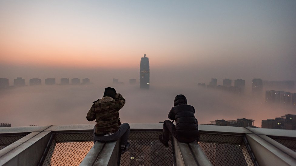 Contaminación en la ciudad de Zhengzhou, China.