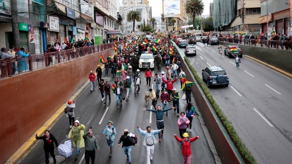 Una protesta en La Paz