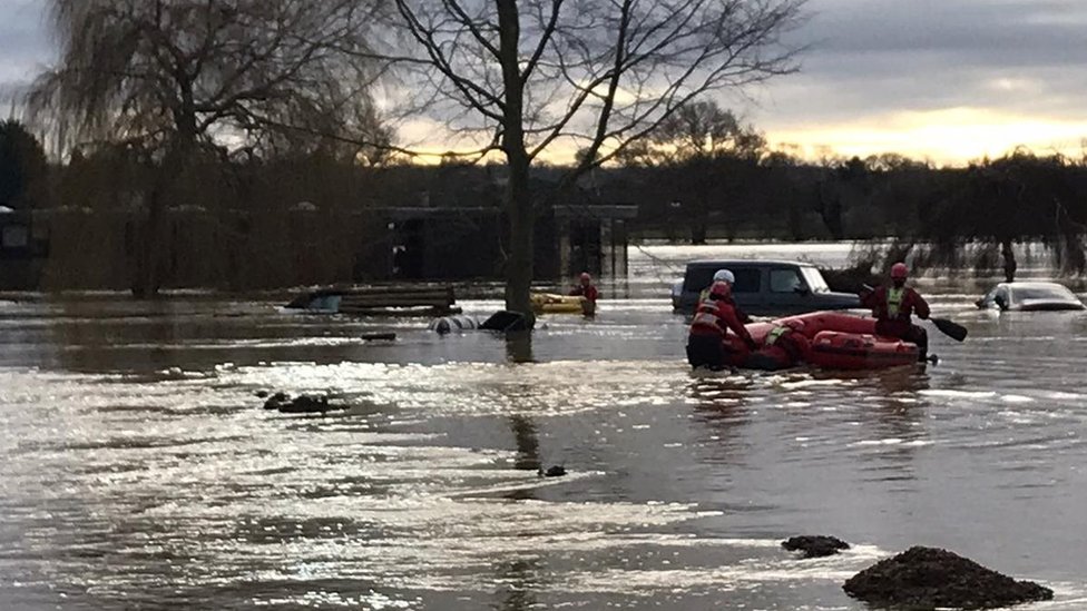 Bedfordshire Fire and Rescue working in the village of Harrold