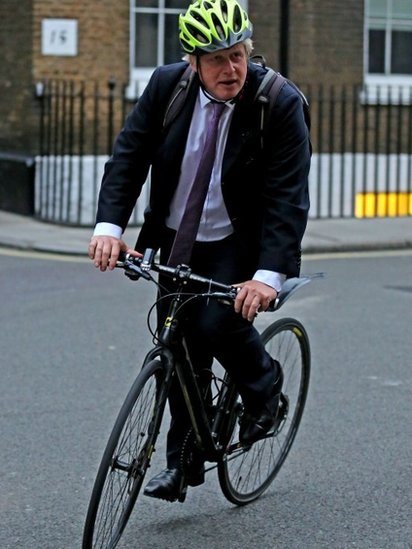 boris johnson on a bike