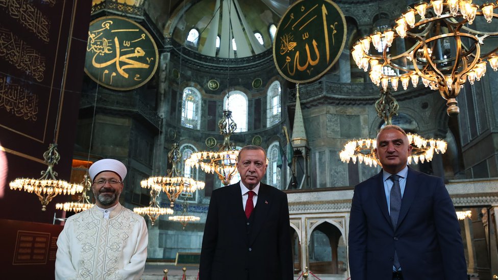 Turkish President Recep Tayyip Erdogan in Hagia Sophia