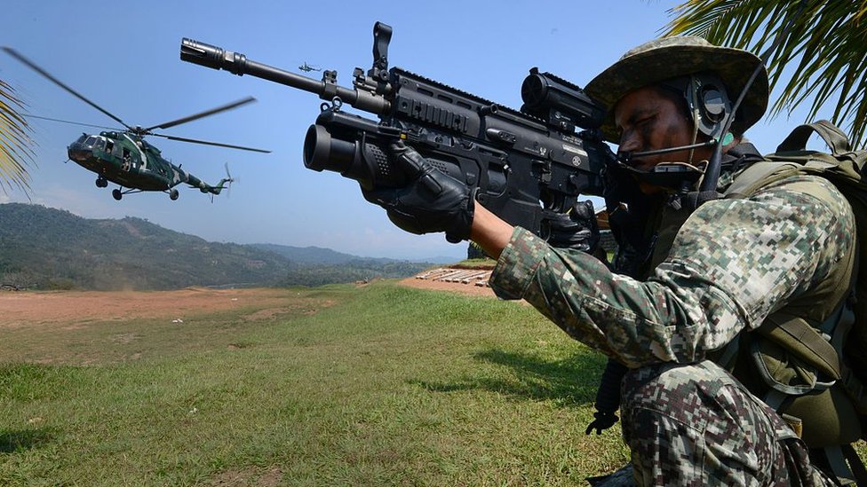 Un soldado de fuerzas especiales peruanas en la zona del Vraem, en 2015.