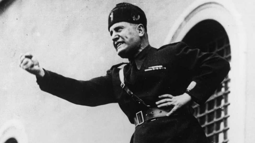 El líder fascista italiano Benito Mussolini en 1934