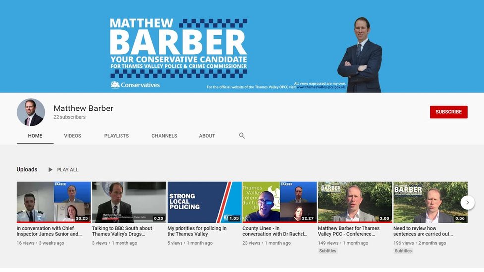 Страница Мэтью Барбера на YouTube