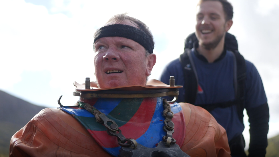 Snowdon Lloyd Scott Starts Walk Up Mountain In Diving Suit c News