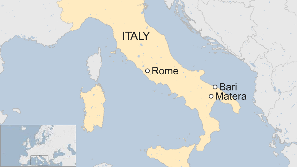 Italy crime: Gang rips open security van with diggers near Bari - BBC News