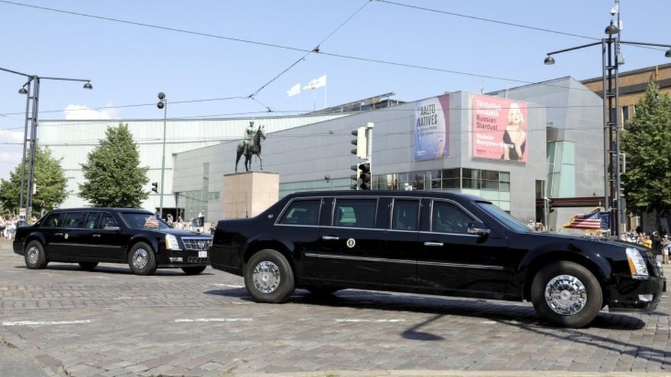 La limusina presidencial de EE.UU. en Helsinki