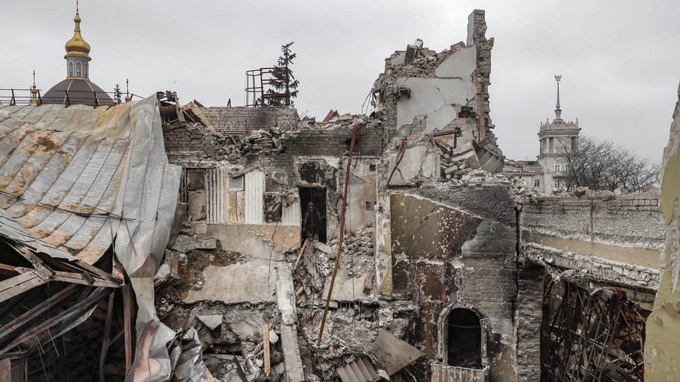 Destroyed Drama Theatre in Mariupol