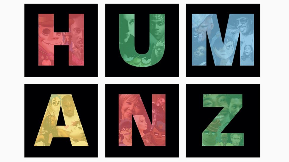 Снимок экрана Instagram Gorillaz, на котором видно новое название альбома Humanz и приглашенные звезды