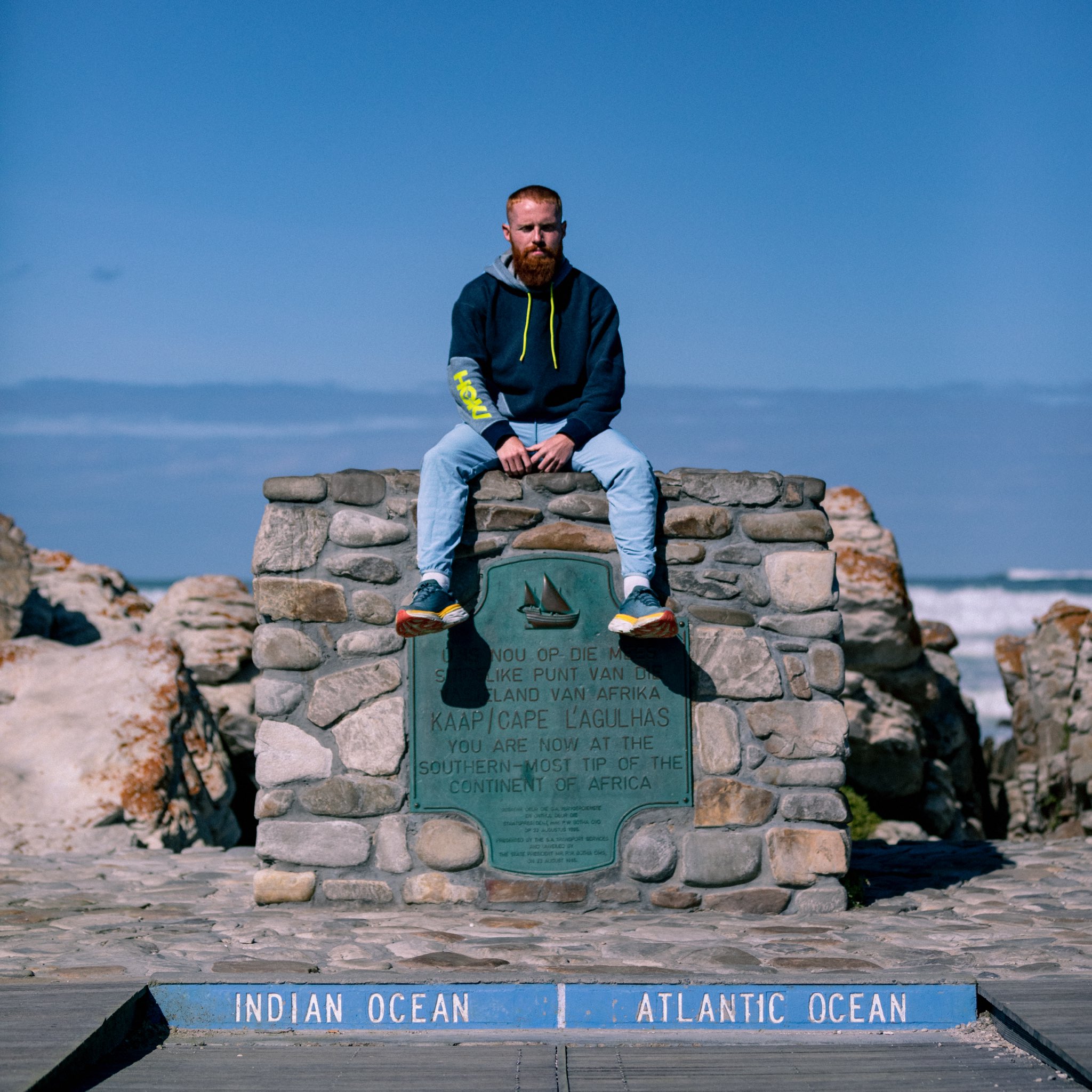 Russell Cook at South Africa's most southerly point