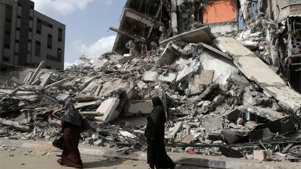Consecuencias de un bombardeo israelí en Gaza