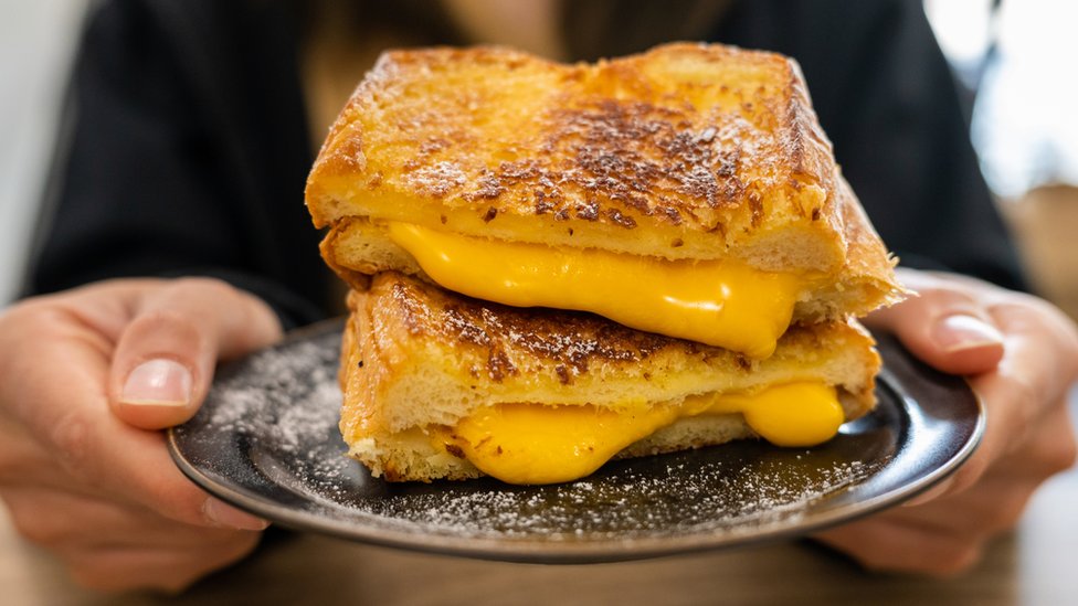 Un sandwich con queso.