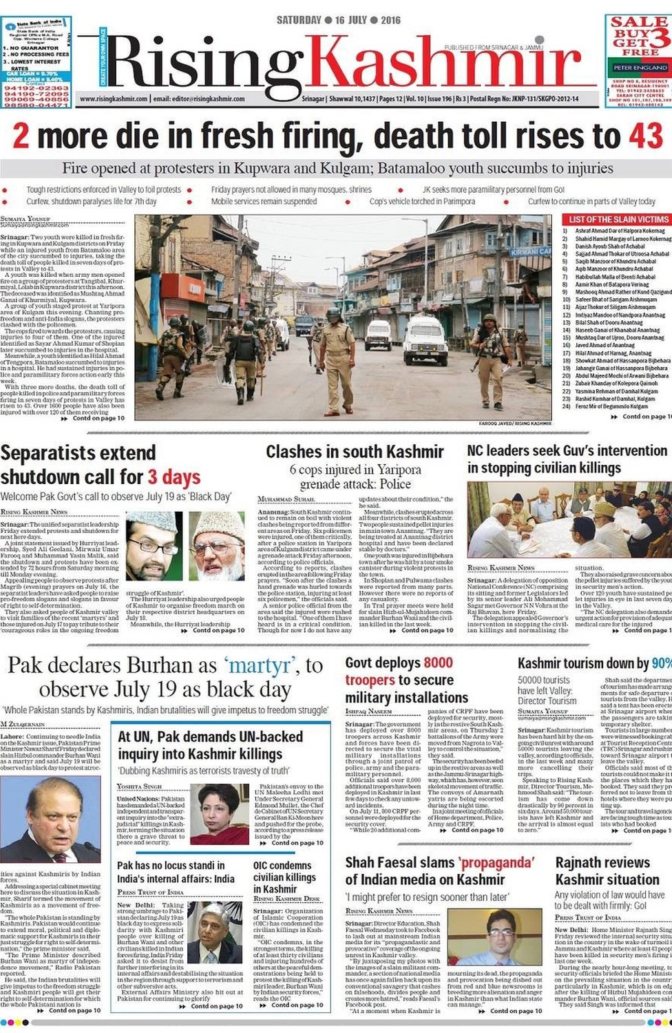 urdu news paper cuttings