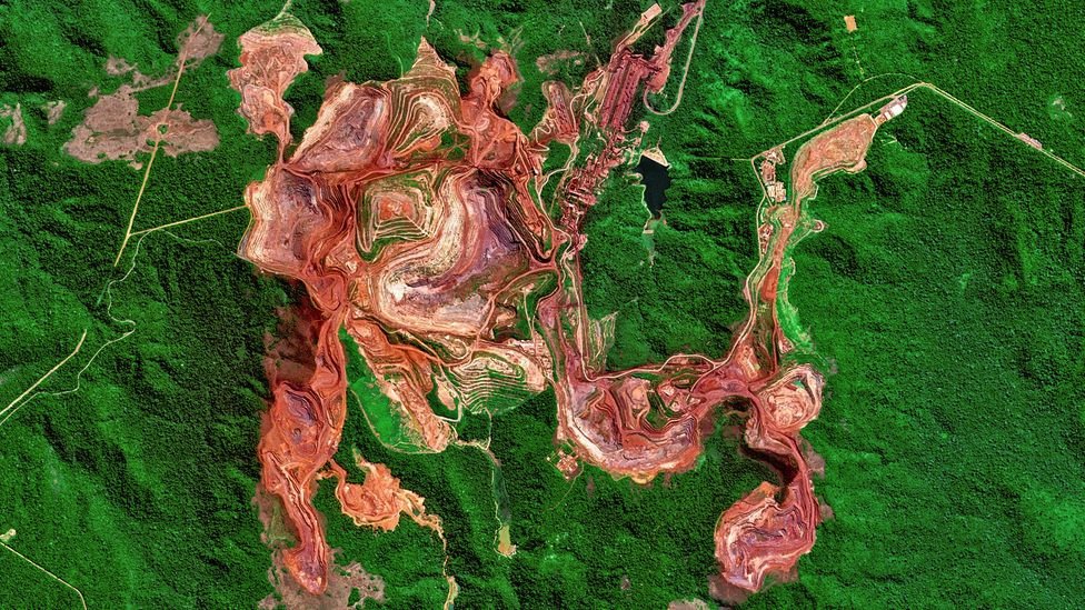 Satellite image of the Carajas Mine located near northern Brazil.