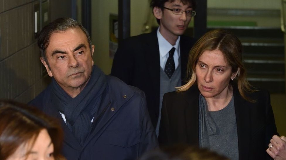 Carlos Ghosn y su esposa Carole.