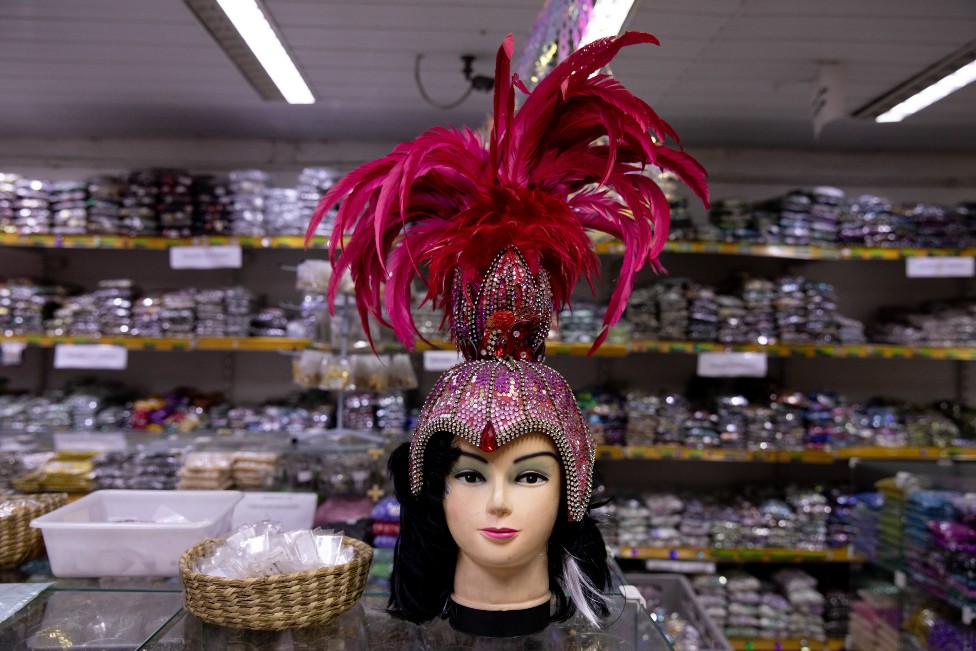 A headdress is displayed on a mannequin's head