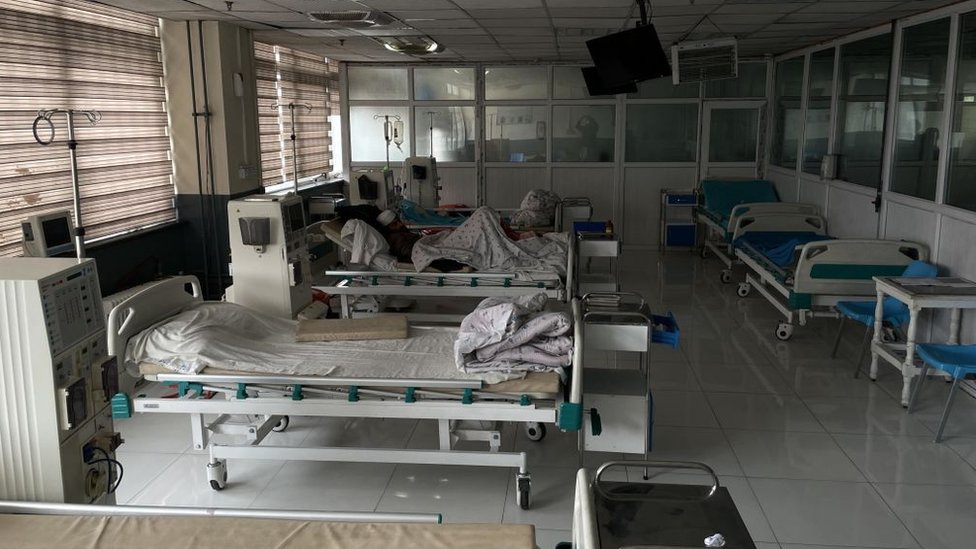 Una vista desde un hospital en Kabul, Afganistán,