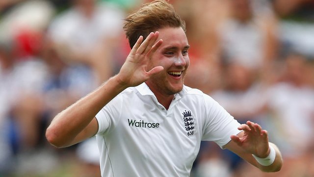 Stuart Broad playing for England