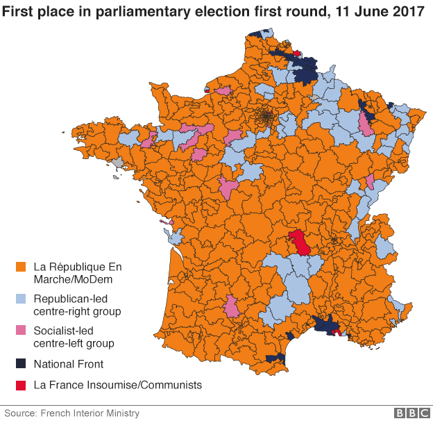 График результатов французского парламента