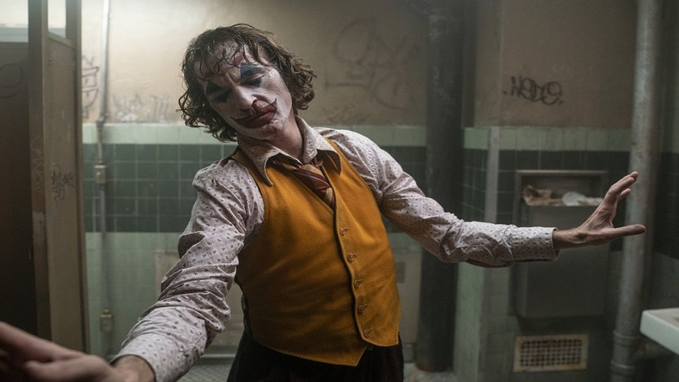 Joaquin Phoenix in a scene of Joker