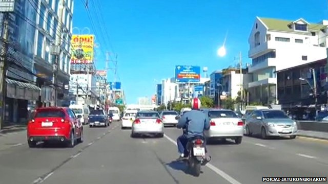 Still from video of 'fireball' seen in Thailand