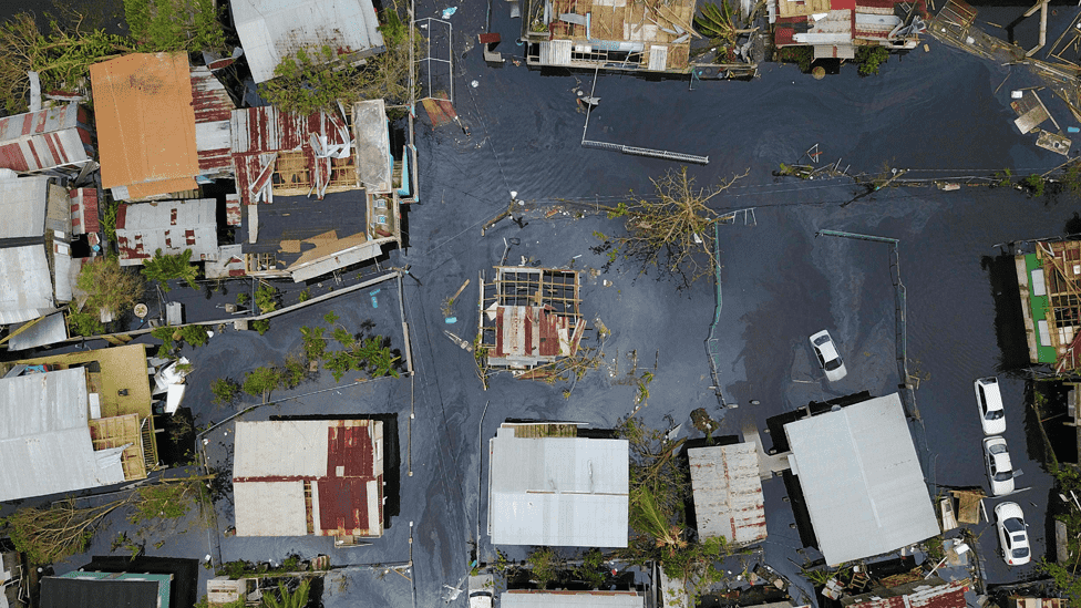 Aerial image of Catano, Puerto Rico on 22 September 2017