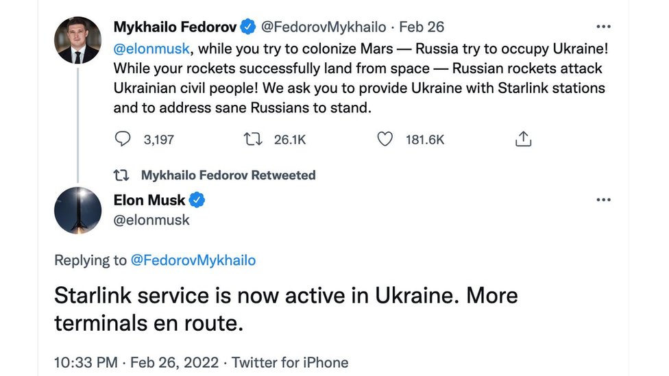 Fedorov'un Musk'ı etiketleyerek ilettiği talebi hızla karşılık buldu