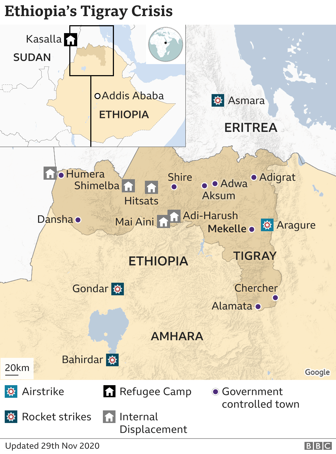 Map of Tigray region