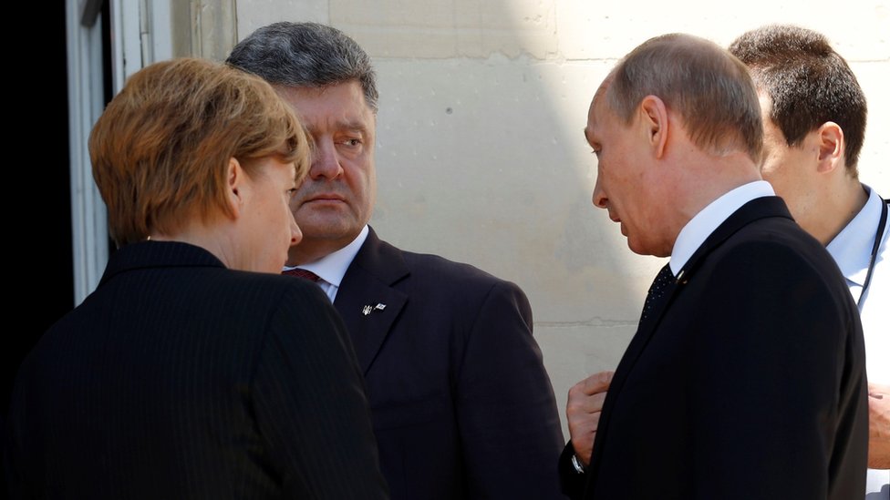 Меркель, Путин, Порошенко