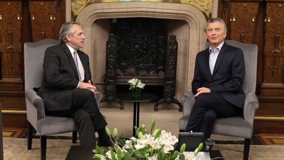 Alberto Fernández y Mauricio Macri, el día después de los comicios Presidencia de la Nación