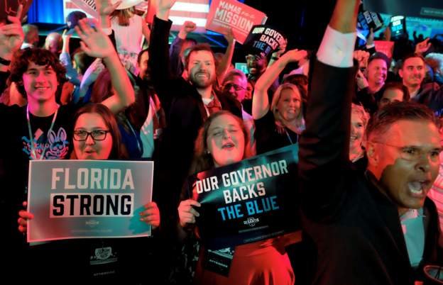 Florida Governor Ron DeSantis has just spoken to supporters shortly after he was projected to win re-election.