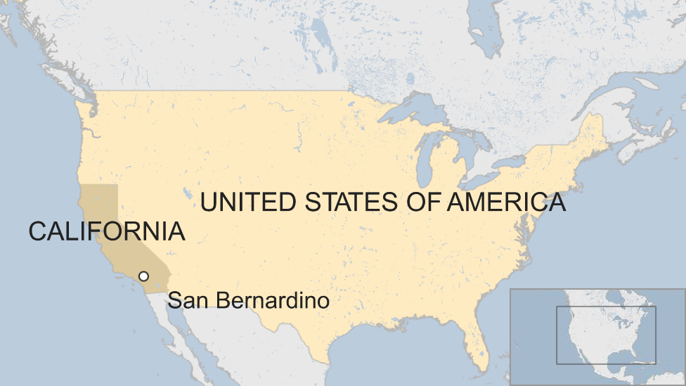 карта США, включая Сан-Бернардино