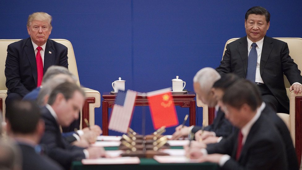 Президент США Дональд Трамп и президент Китая Си Цзиньпин в Пекине