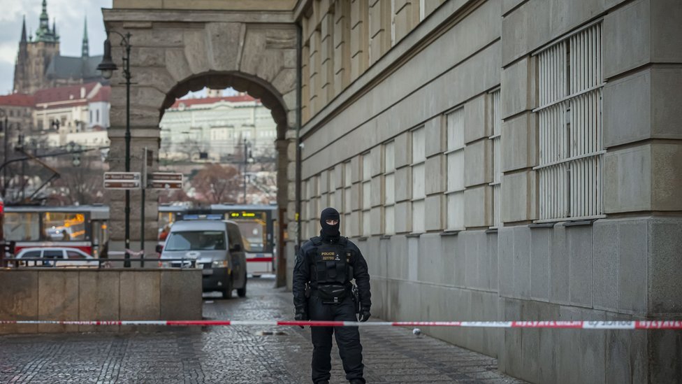 Aftermath of the mass shooting on 22 December 2023 in Prague, Czech Republic