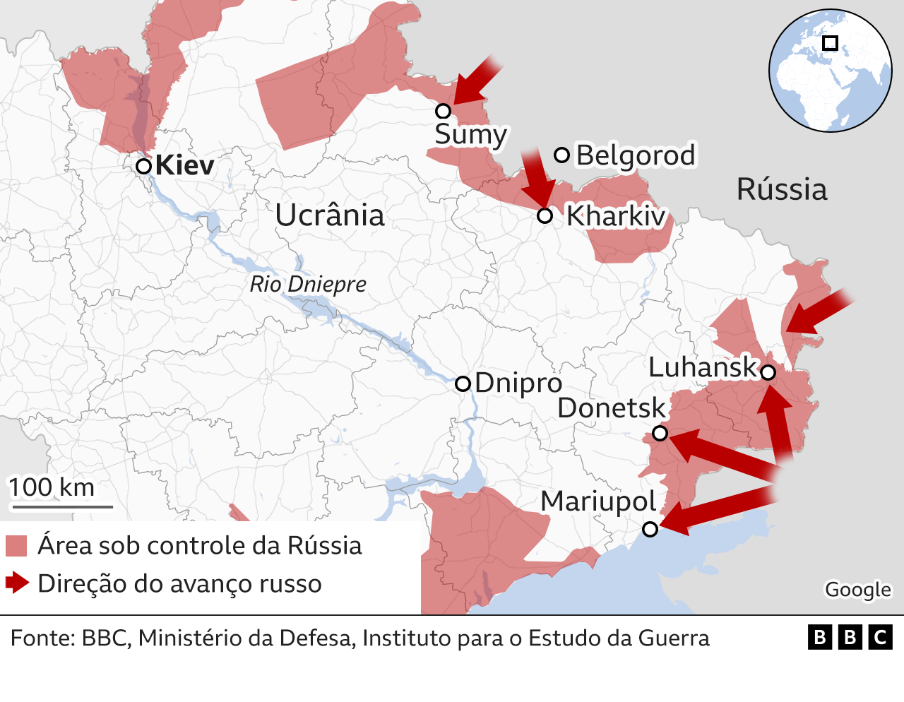 Avanço russo pelo leste da Ucrânia