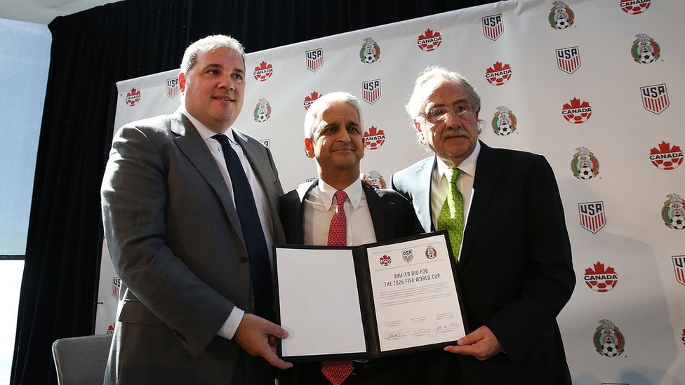 México, EE.UU. y Canadá presentaron su candidatura común para la organización del mundial de 2026, la cual debería ser electa en 2020 por los miembros de la FIFA. Los presidentes de las federaciones de México, EE.UU. y Canadá
