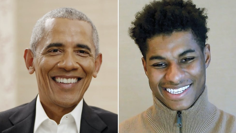 Barack Obama praises Marcus Rashford in Zoom meeting